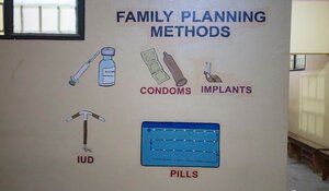 Family planning unit in a clinic in Uganda. Due to the COVID-19 lockdown reaching such clinics has become difficult for women.