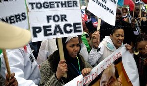 Demostrations for Peace in Ethiopia, © Timothy Aikman/Alamy © Timothy Aikman/Alamy