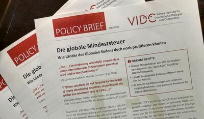 Globale Mindeststeuer; OECD; G20; EU; Inclusive Framework; Globaler Süden; VIDC; Policy Brief; Martina Neuwirth