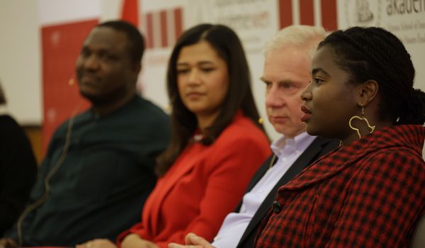 Joel Akhator Odigie, Michelle Amoakoh, Werner Raza, Ruth Mirembe, © OXUS/VIDC Joel Akhator Odigie, Michelle Amoakoh, Werner Raza, Ruth Mirembe, © OXUS/VIDC