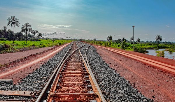 Newly laid rail track in Western Guinea © Shutterstock