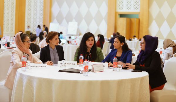 [Translate to English:] Women Leaders Peace Summit in November 2020 in Doha © OXUS TV/Tanya Kayhan